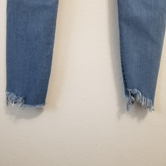 Women's Light Blue Distressed Jeans - Picture 7 of 14